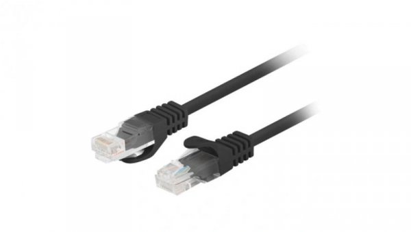Patchcord UTP kat.6 kabel sieciowy LAN 2x RJ45 linka czarny 0,25m LANBERG