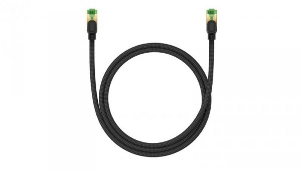 Baseus szybki kabel sieciowy RJ45 cat. 8 40Gbps 1m pleciony czarny