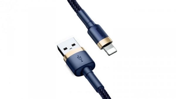 Kabel Baseus Cafule USB-A / Lightning 2.4A QC 3.0 1 m - niebiesko-złoty
