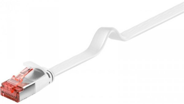 CAT 6 kabel krosowy płaski,U/FTP, biały - Długość kabla 0.5 m