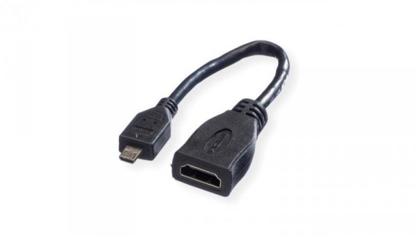 VALUE Kabel HDMI High Speed z Ethernetem, HDMI F - Micro HDMI M, 0,15 m