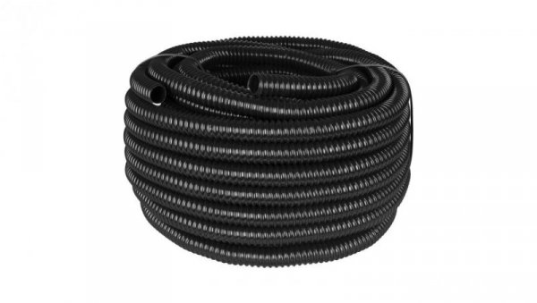 Rura karbowana elektroinstalacyjna GUS (RSF) 32mm wzmocniona spiralą giętka samogasnąca peszel elastyczny 320N PVC UV czarna 30m
