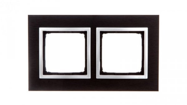 Simon 54 Nature Ramka podwójna metal INOX YIN DRN2/78