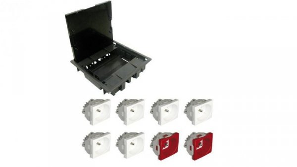 EFAPEL FLOOR BOX puszka podłogowa do podłóg technicznych 6x gniazdo 230V z/u + 2x gniazdo DATA z/u