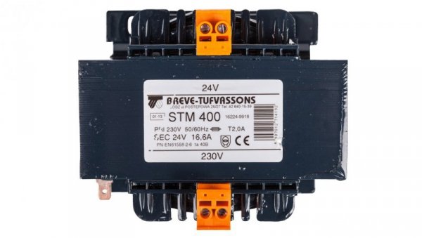 Transformator 1-fazowy bezpieczeństwa STM 400 230/ 24V 16,6A, Ta 40, 16224-9918