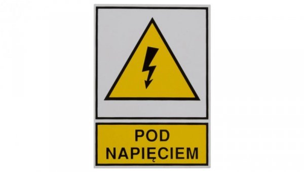Tabliczka /znak ostrzegawczy/ TZO 52X74S /POD NAPIĘCIEM/ E04TZ-01011110800 /10szt./