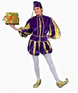 Profesjonalny strój pomocnika Świętego Mikołaja - Purple Elf Deluxe