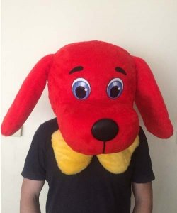 Głowa chodzącej maskotki - Pies z kokardą