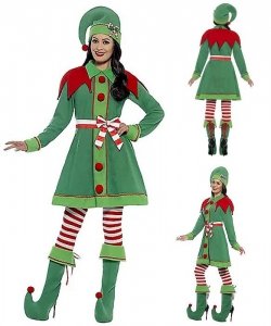 Świąteczny strój pomocnika Świętego Mikołaja - Zielony Elf
