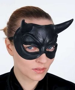 Maska lateksowa na Halloween - Mefisto Czarny