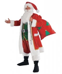 Profesjonalny strój Świętego Mikołaja - Św. Mikołaj Deluxe z workiem na prezenty