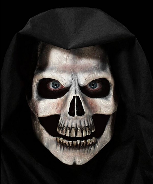 Maska lateksowa klejona na twarzy - Śmierć Deluxe