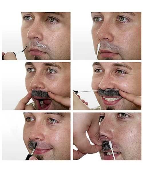 Sztuczne wąsy Chińczyk jak przyklejać sztuczne wąsy do skóry lub lateksu