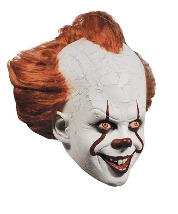 Pennywise 2017 IT Horror Clown maska w wersji  Deluxe widok z boku