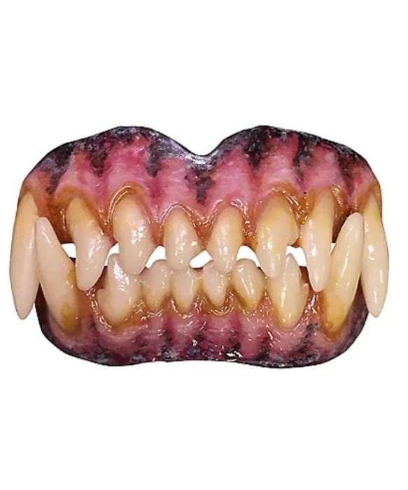 Sztuczne zeby Wilkołak. Górna i dolna szczeka Wilkołaka kultowej postaci z Horroru.