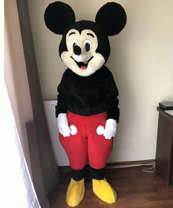 Żywa maskotka - Myszka Mickey w spodenkach