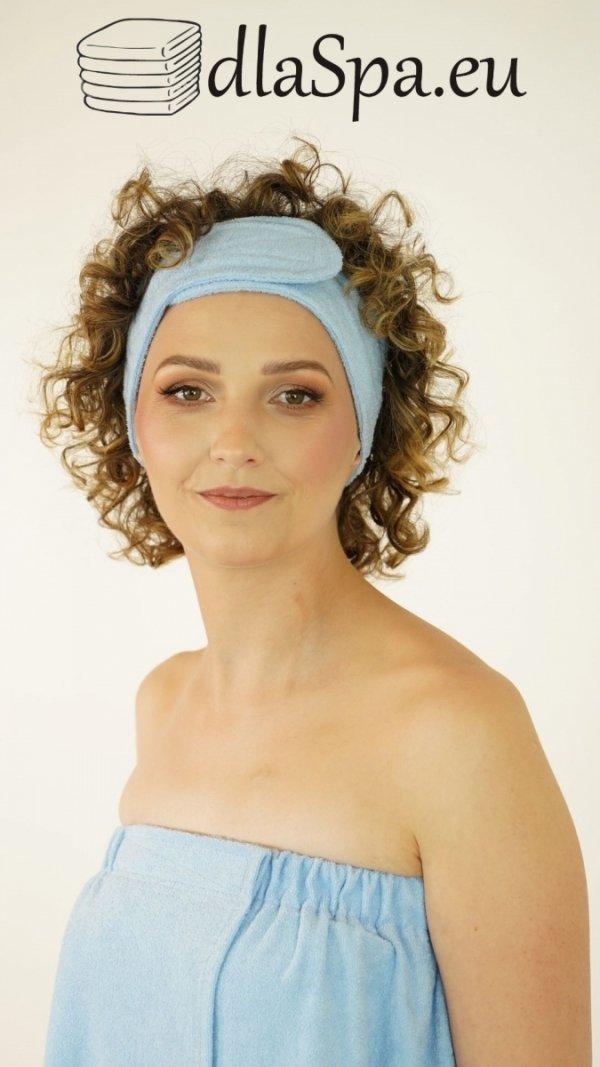 Opaska kosmetyczna frotte niebieska