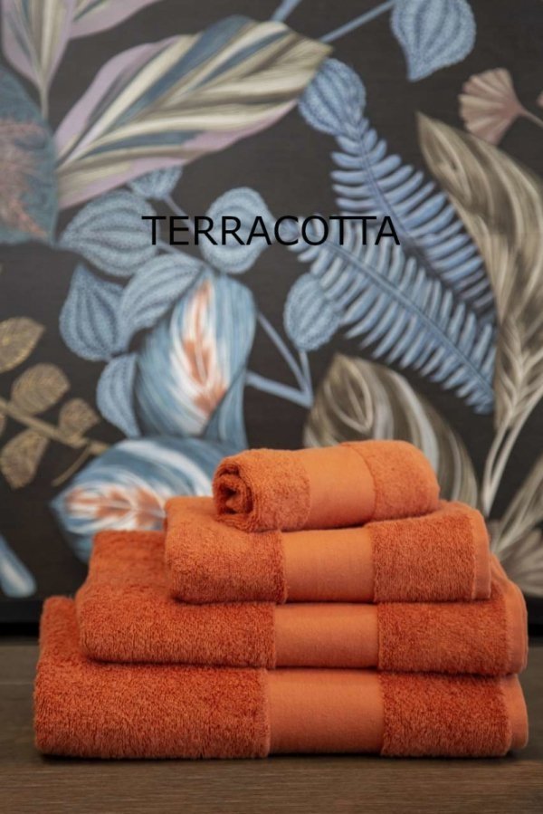 duży ręcznik kąpielowy Olima 450 terracotta