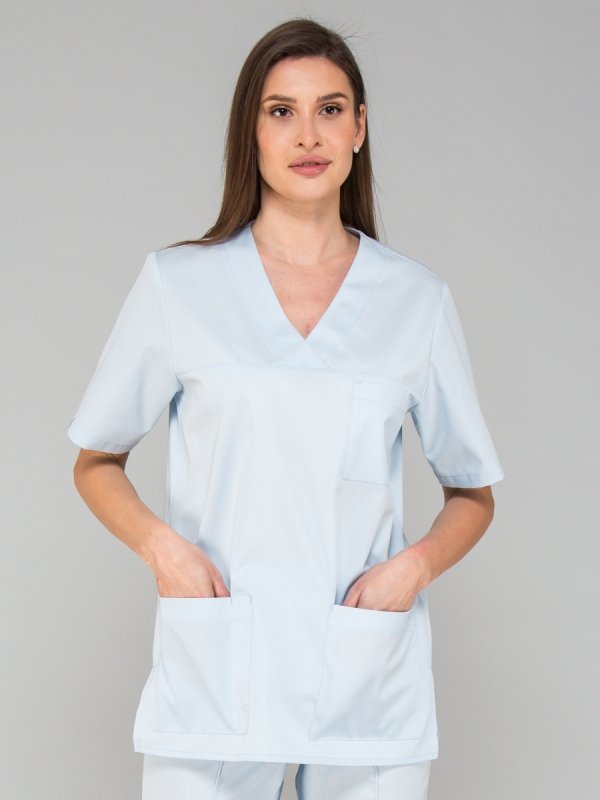 bluza medyczna Ania krótki rękaw baby blue