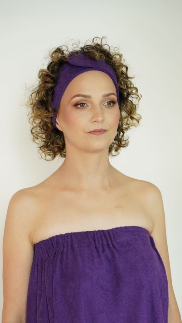 Opaska kosmetyczna frotte ciemny fiolet