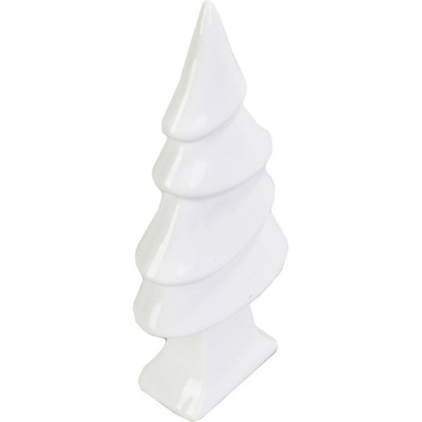 CHOINKA Ceramiczna Biała Ozdoba Dekoracja Boże Narodzenie