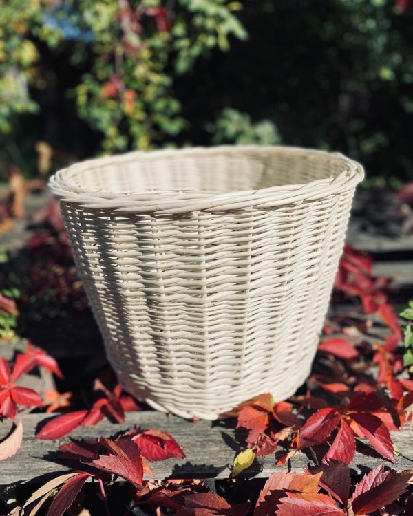 Osłonka na doniczkę Biała 33cm - sklep z wiklina - zdjęcie 2