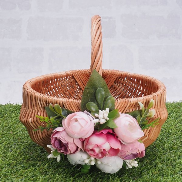 Koszyczek Wielkanocny Baniaczek 20 cm Kwiaty - Sklep z wiklina - zdjęcie