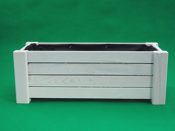 Donica drewniana Prostokątna Biała 50cm - Sklep z wiklina - zdjęcie 2