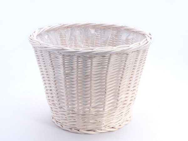 Donica wiklinowa Biała 30cm - sklep z wiklina - zdjęcie 1