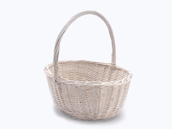Koszyczek Wielkanocny Owalny Biały 26cm - Sklep z wiklina - zdjęcie 1