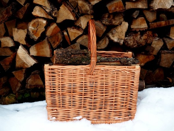 Kosz na drewno do kominka Prostokąt Juta 45cm - Sklep z wiklina - zdjęcie 3