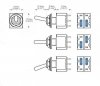Switch DPDT mini Carling 3 position (on-on-on)