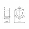 Nut M6 zinc-nickel, black