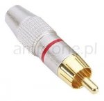Wtyk RCA czerwony AH Gold