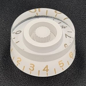 Knob guitar Epiphone style, white / gold