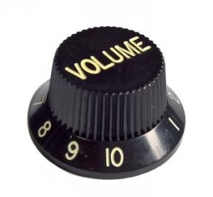 Knob guitar Strat style, black 'VOLUME'