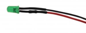 LED 5mm green 12V with wire