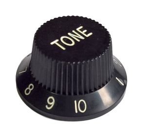 Knob guitar Strat style, black 'TONE'