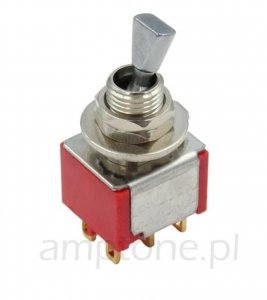Switch toggle DPDT mini Short flat, Gold
