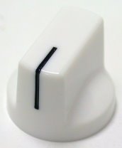 Gałka styl Fulltone, biała push-on (oś 6mm)