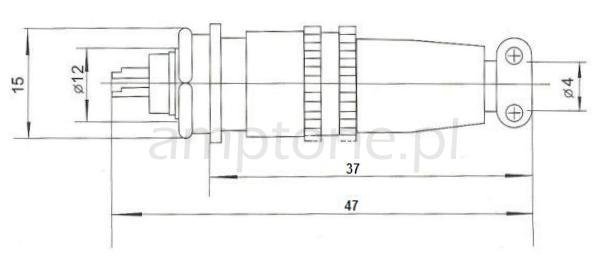 Socket 5pin DIN jack + plug, 12mm