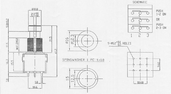 Footswitch 3PDT ALPHA PCB