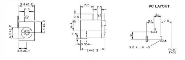 DC jack 2.5mm (PCB)