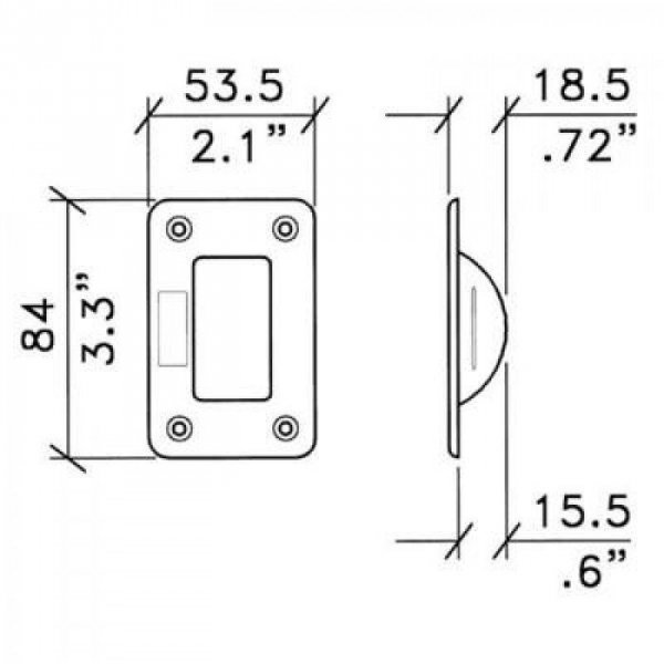 Castor plate 50mm