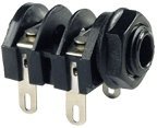 Jack 6,3mm Mono Cliff, plastic nut