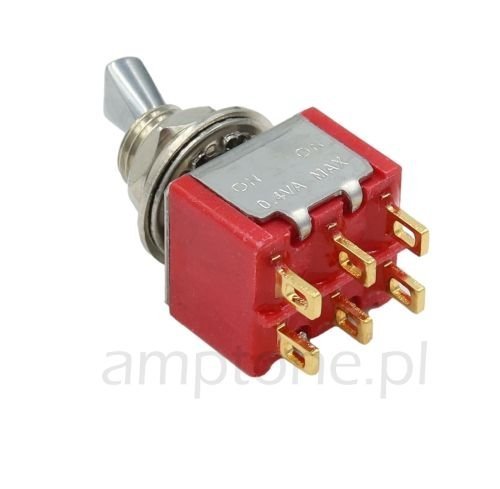 Switch toggle DPDT mini Short flat, Gold