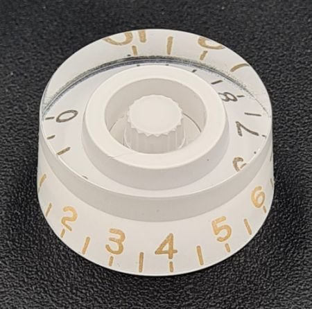 Knob guitar Epiphone style, white / gold