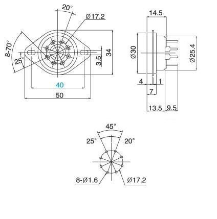 Socket 8 Pin PCB micalex Belton