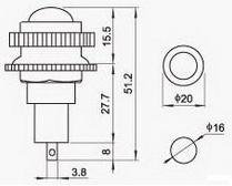 Indicator Lamp, red, LED full
