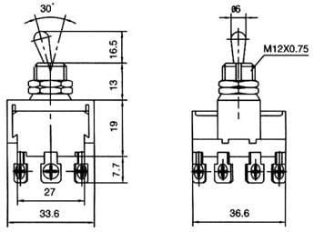 Power Switch toggle 4PDT. 12pin